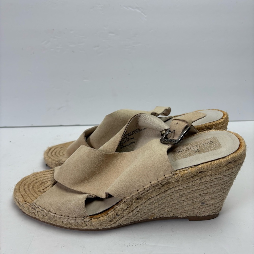 Caslon Women's Beige Wedge Sandals Espadrille Cream Size 10.5